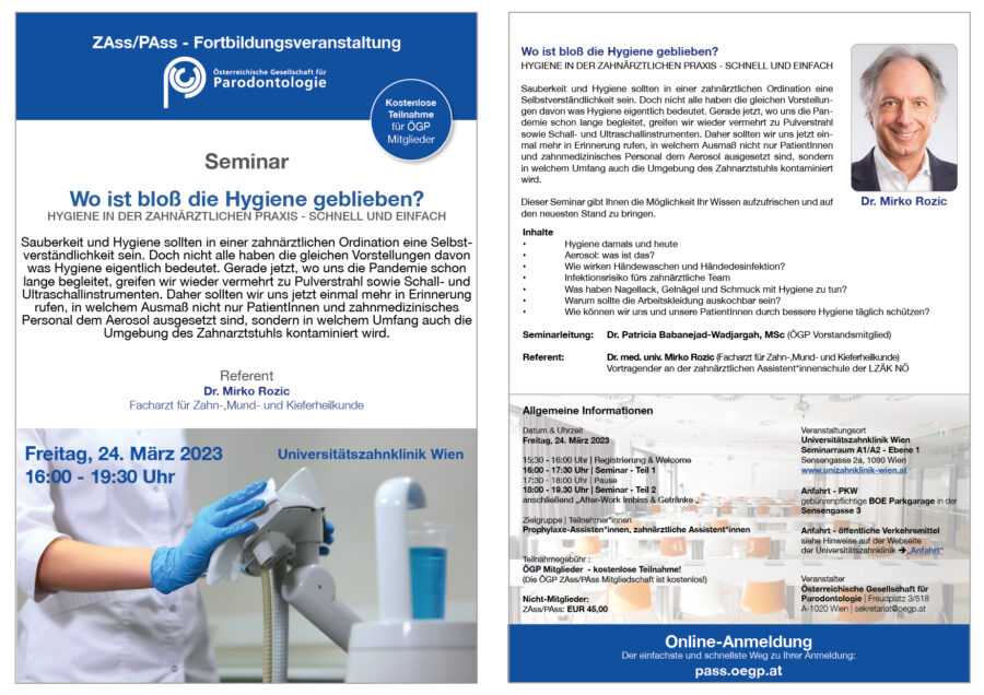 ÖGP Hygiene-Seminar | 24. März 2023, Wien